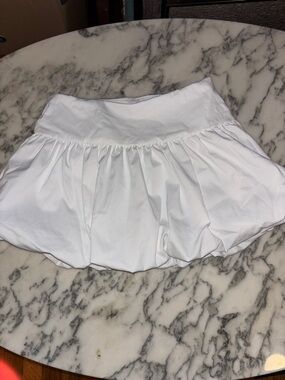 White Fox Boutique White Bubble Skirt with Gathered Waist